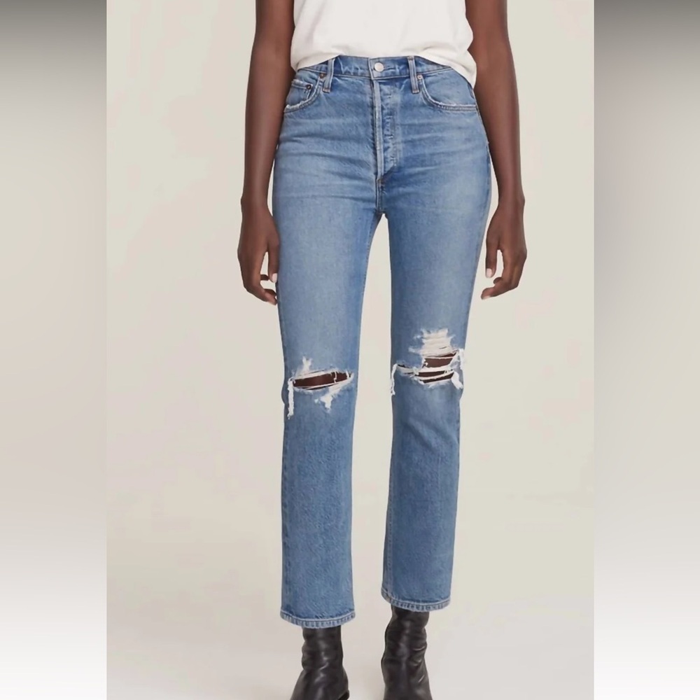 AGOLDE Riley Distressed Skinny Cropped Jeans Size 25